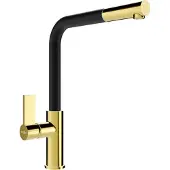 Mexen Flora keukenkraan, goud/zwart - 670401-57