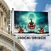 MaxPower Halloween pompoen & skelet 3D geprinte tuinvlag