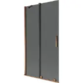 Mexen Velar badwand 2-delig schuifbaar 100 x 150 , grafiet, roségoud - 896-100-000-41-60