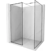 Mexen Kioto douchewand Walk-in 90 x 80 , zwart frame, chroom - 800-090-202-01-70-080