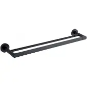 Mexen Tiber dubbele handdoekhouder, zwart - 7050525-70