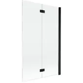 Mexen Mist badwand 2-delig rechts 110 x 150 , transparant, zwart - 8A9-110-002-70-00-P