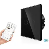 Springos Schakelaar - LENTE - Aanraken - Zwart - Afstandsbediening (WIFI) - Geïntegreerde LED-indicator