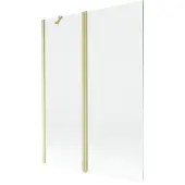 Mexen Mist douchewand 2-delig 130 x 150 , transparant, mat goud - 8A9-130-011-55-00