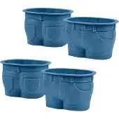 Spactz Jeans-stijl siliconen cupcakevormpjes, 4 stuks