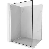 Mexen Kioto L inloopdouchewand 50 x 200 , zwart frame, wit - 800-050-103-20-70