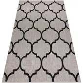 Rugsx Sisal tapijt SISAL FLOORLUX 20608 , klaver Marokkaanse , trellis zilver / zwart 240x330 cm