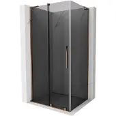 Mexen Velar L schuifdouchewand 110 x 80 , grafiet, roze goud - 871-110-080-43-60