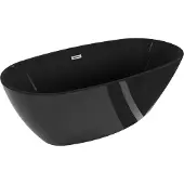 Mexen Eris vrijstaande badkuip 170 x 80 , zwart, overloop chroom - 53441708070-01