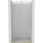 Mexen Velar schuifbare douchedeur 90 , ijsglas, gouden geborsteld - 871-090-000-31-55