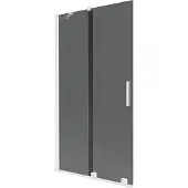 Mexen Velar badwand 2-delig schuifbaar 100 x 150 , grafiet, wit - 896-100-000-41-20