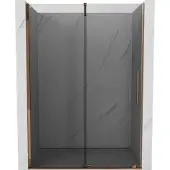 Mexen Velar schuifdouchedeur 160 , grafiet, roze goud - 871-160-000-41-60