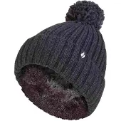 Heat Holder Dames Geribbelde Manche Winterisolatie Pompon Muts