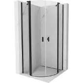 Mexen Mist halfronde douchecabine scharnierend 100 x 100 , transparant, zwart - 8A32-100-100-70-00