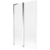 Mexen Mist L badscherm 2-delig 110 x 150 , transparant, chroom - 8A9L-110-011-01-00
