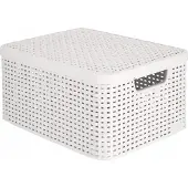 Kadax Mand met deksel - CURVER - Stijl M - 38,6 x 28,7 x 17 cm - Kunststof - Lichtgrijs