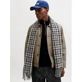 Jack & Jones Sjaal 'JACGrand' blauw / lichtbruin / zwart / wit