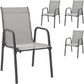 4Goodz 4 stuks comfortabele tuinstoelen stapelbaar -