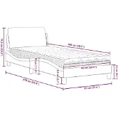 vidaXL Bed met matras "Dover" fluweel blauw 90x200 cm
