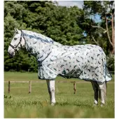 Horseware Integrated Fly Sheet Dragonfly Print/Zilver, Blauw & Salie 78"