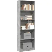 vidaXL Boekenkast 60x24x176 cm bewerkt hout betongrijs