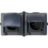 Kopp 137115006 Nautic Wandontactdoos met klapdeksel spatwaterdicht Antraciet 1 stuk(s)