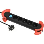 Bachmann HOOK Indoor 5x geaard contact, kunststof, met schakelaar, 5 m