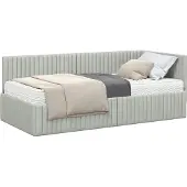 vidaXL Hoekbedframe met Matras met hoofdeinde 2 st Lichtgrijs Fluweel