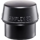 HALDER Zacht beklede hamerkop SIMPLEX kop-Ø 40mm rubber zwart medium