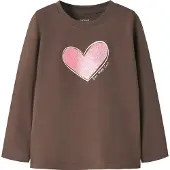 Name it Shirt 'NMFKatelin' bruin / rosa / wit