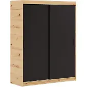 MargaretHadas24 Kledingkast Iga 120 cm inclusief 2 schuifdeuren Zweefdeurkast (bruin, zwart)