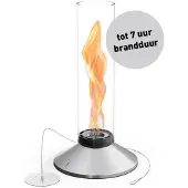 Höfats SPIN X Tafelvuur 900 zilver extra lange brandduur, rook- en roetvrije tafelhaard voor binnen en buiten, voor tafeldecoratie, verwarmende vuurkolom