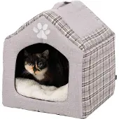 Trixie - Hondenmand - Relax Iglo - Hondenhuis Silas - Grijs/Crème - 40X40X45 cm