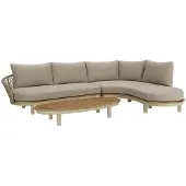 AVH-Collectie Bermuda organische hoek loungeset 3 delig latte