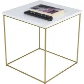 FutuStal - Draadtafel - Gouden Witte Glans - Vierkant - Metalen Frame
