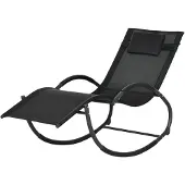 4Goodz Schommelstoel tuin ligstoel met hoofdsteun 155x61x88 cm -
