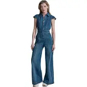 DKNY Dw2300008 Wide Leg Jumpsuit Met Korte Mouwen