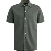PME Legend Overhemd 'Shirt with short sleeves in interlock jersey' groen gemêleerd
