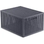 Curver Kaya opbergmand - 20 l - 37,6 x 30 x 20,7 cm - antraciet - premium opbergoplossing, duurzaam kunststof, moderne opbergoplossing voor thuis