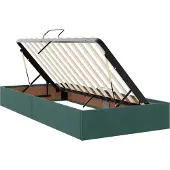 vidaXL Ottoman Bedframe met opslag Donkergroen 100 x 200 cm Fluweel