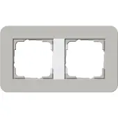 Gira 0212412 Afdekraam, 2-voudig, E3, grijs/reinwit, glanzend, soft-touch