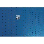 Bott Perfo Plus haak, B 75 mm, verhoogd haakuiteinde, met brede bodemplaat, gegalvaniseerd metaal, zilver, 5 stuks
