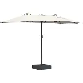 Syfax Tuinparasol Zand en Antraciet 385 x 209 x 244 cm Polyester