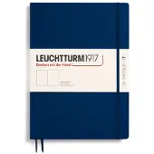 Leuchtturm - Notebook Hardcover Master Slim A4+ - 123 Numbered Pages for Writing and Journaling (Navy Plain)