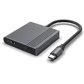 Gembird USB-C naar dubbele HDMI adapter, 4K 60Hz, zwart