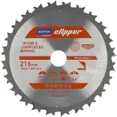 Norton Hout en Composiet - Verstekzaagblad ATB Neg - 216mm - 24 tanden - Voor Afkortzagen