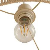 LINDBY Hanglamp Anuva, dimbaar, crème / amber, Woon-/ Eetkamer, Papier, Landelijk, hanglamp