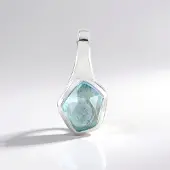 Cavill - Zilveren Hanger - 925 Sterling Zilver Gerhodineerd - Hemelblauwe Topaas 1,35 ct Fancy Rozen Slijp - Tijdloos & Duurzaam Sieraad