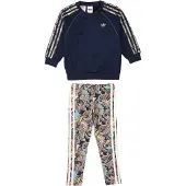 Adidas Joggingpak 'adidas x Liberty London Oversized Crew and Tights' marine / lichtbruin / rosa / wit