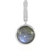 Cavill - Zilveren Hanger - 925 Sterling Zilver Gerhodineerd - Blauwe Minary Labradoriet Cabochon 2,25 ct - Ronde 8 mm - Madagaskar Edelsteen Sieraad